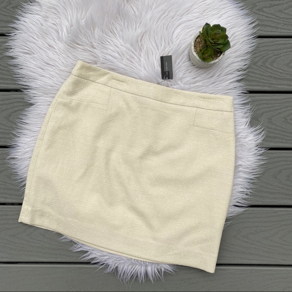 The Limited Cream Shimmer Skirt